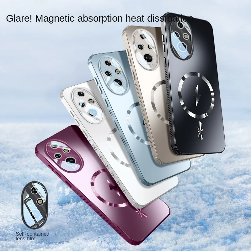 Para Huawei Honor 200 Pro funda dura mate magnética lente de carga inalámbrica funda protectora trasera para Honor 200 100 Pro Shell - imagen 2