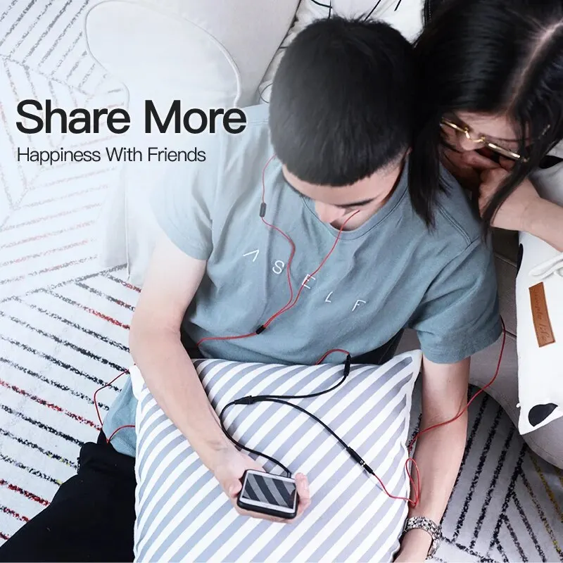 Vention-Cable divisor de Audio de 3,5mm, conector macho a 2 hembra de 3,5mm, micrófono Y, Cable auxiliar divisor para iPhone, portátil, MP3, divisor de auriculares - imagen 4