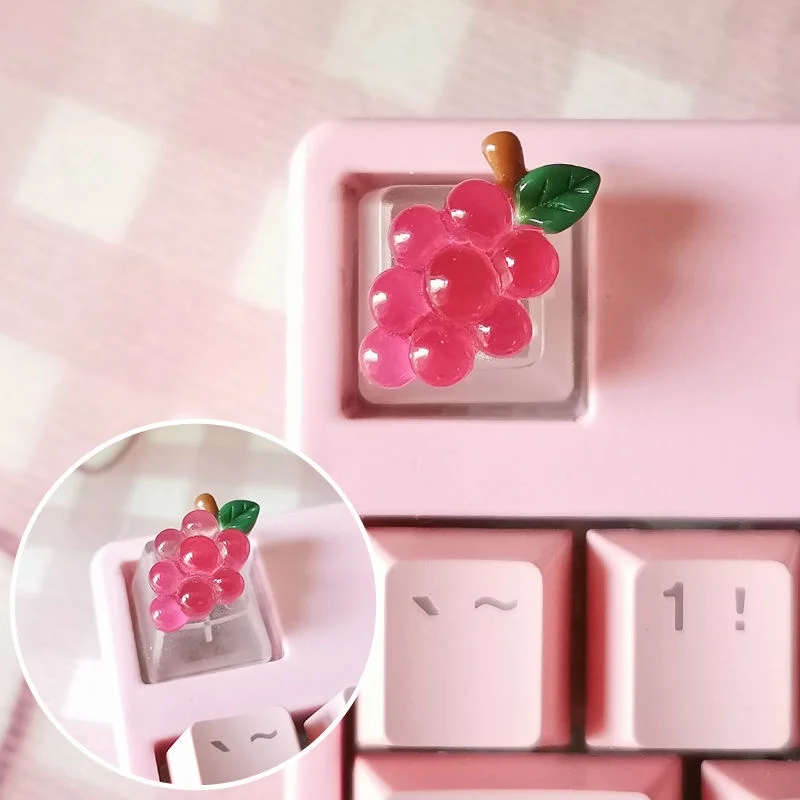 Keycap translúcido de frutas para Teclado mecánico de eje cruzado, Rosa especial, fresa, melocotón, suplemento ESC R4, nuevo - imagen 4