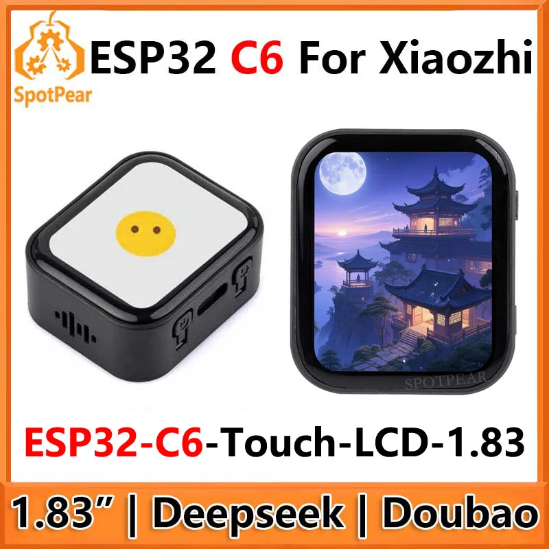Placa de desarrollo DeepSeek AI Voice Chat ESP32 C6, pantalla táctil de 1,83 pulgadas, 240x284 para Xiaozhi
