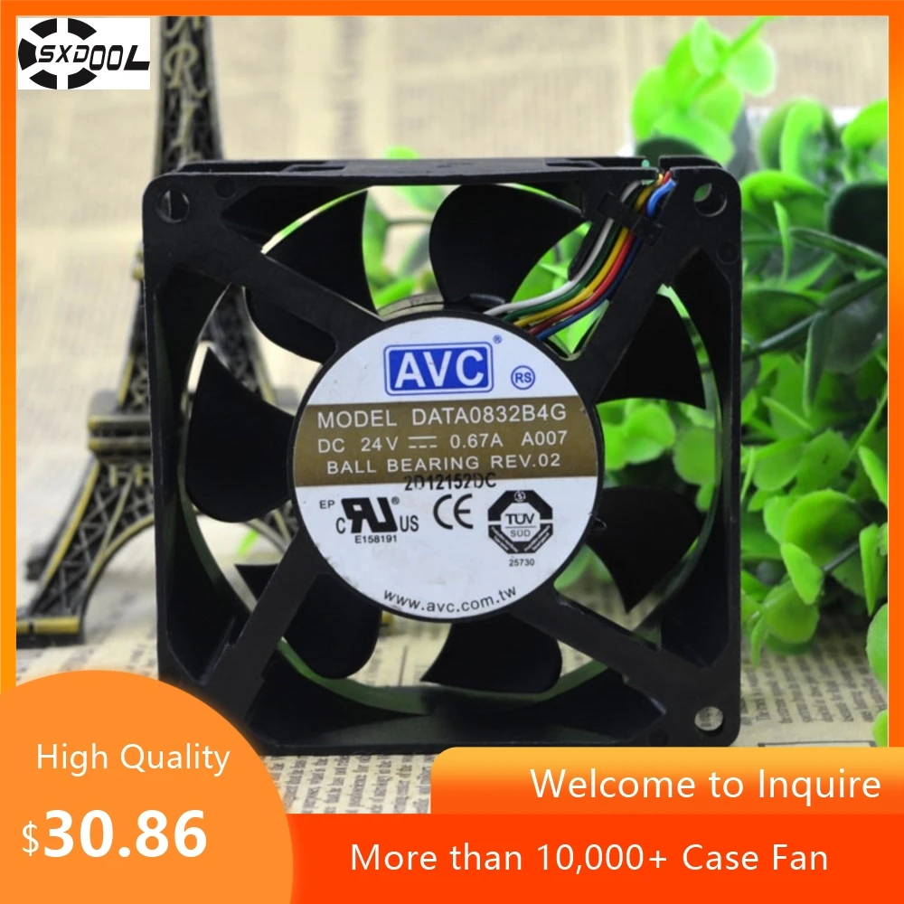 Ventiladores de refrigeración axiales Data0832b4g 80mm 8cm para AVC 80X80X32mm DC 24V 0.67A ventilador enfriador inversor de doble bola - imagen 3