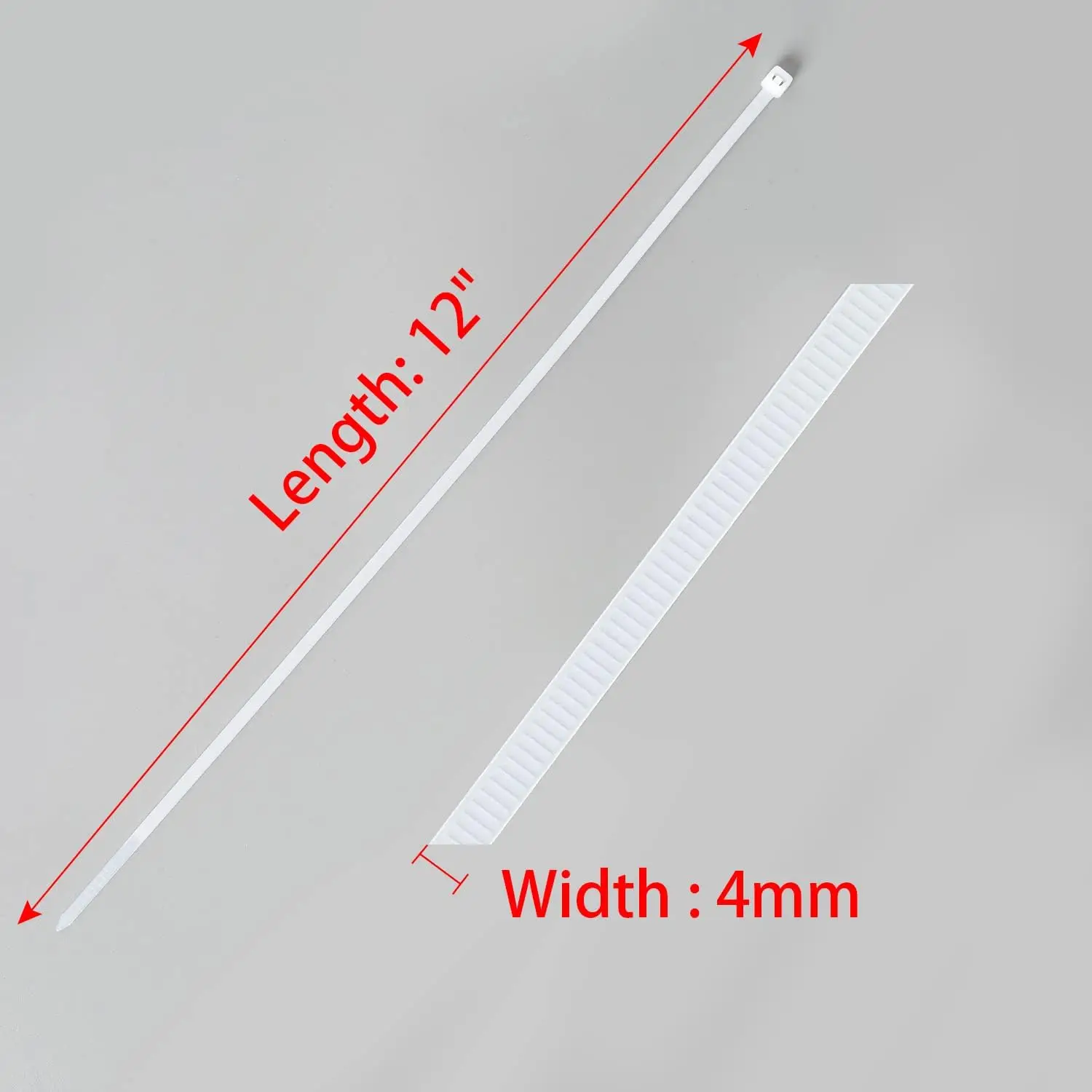 Amarre de nailon de plástico autoblocante, Correa blanca con cremallera, juego de bridas de nailon, 3x80/100/100/120, 4x150/200, bucle de anillo de sujeción, 300 piezas - imagen 3