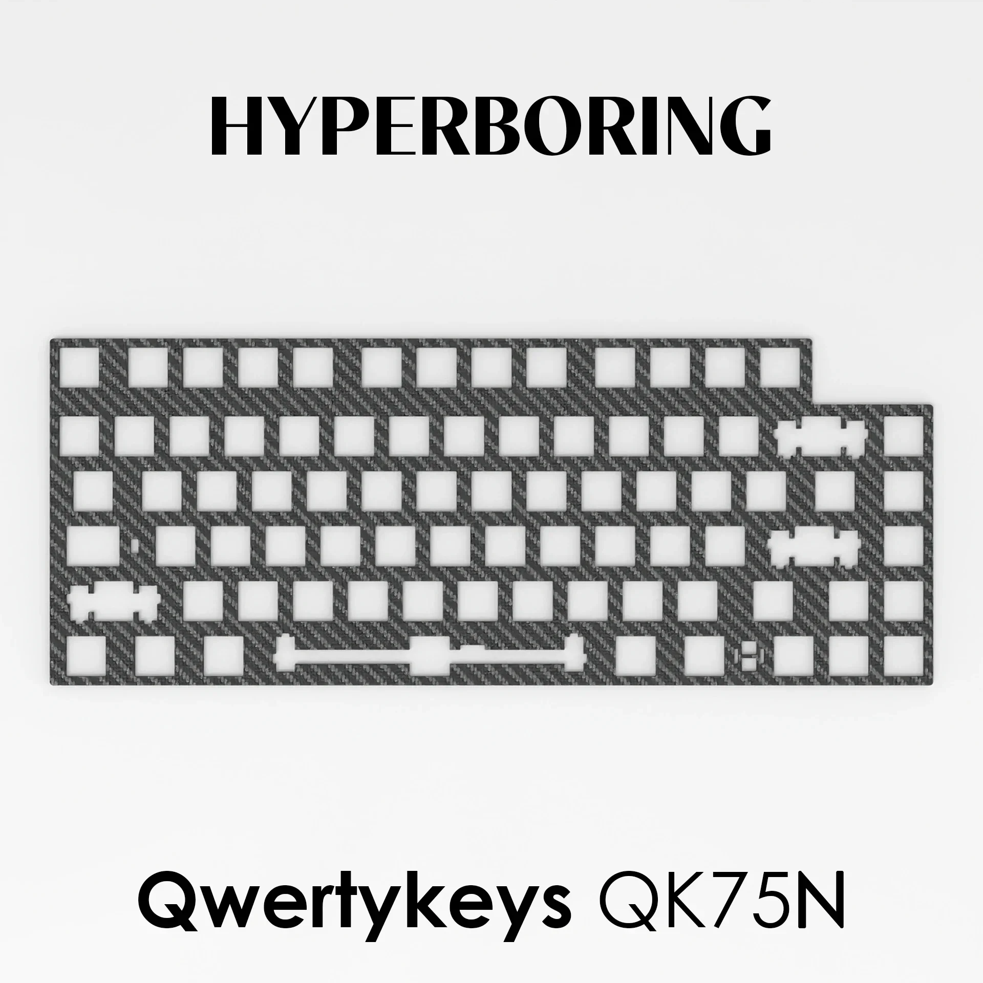 Placa de teclado Qwertykeys QK75N Placas de aluminio CF PC PP POM FR4 (puntos de puñaladas montados en PCB y montados en placa)
