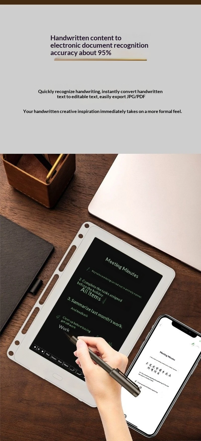 Tablero de dibujo de mano inteligente Ai conectado al tablero de escritura a mano de dibujo electrónico del teléfono móvil - imagen 2