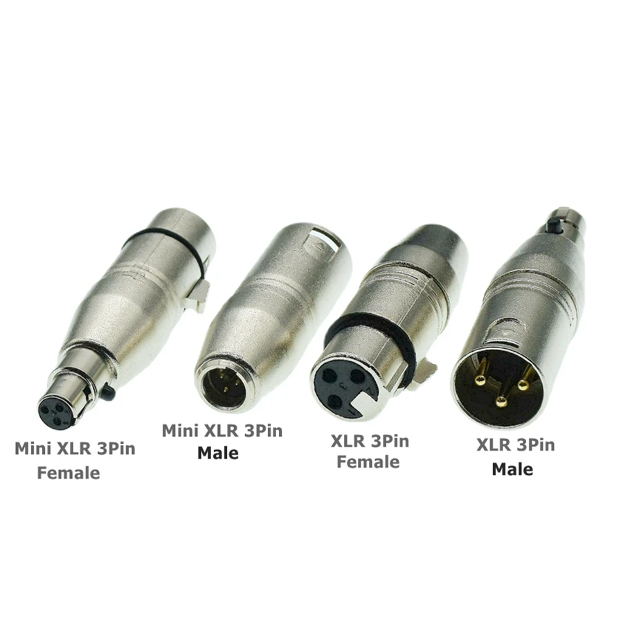 Adaptador Mini XLR 3 Pines Macho Hembra Micrófono