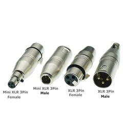Adaptador Mini XLR 3 Pines Macho Hembra Micrófono