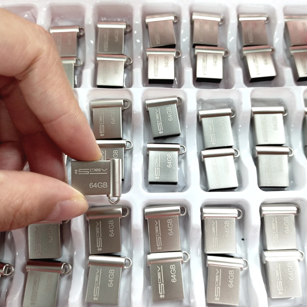 Mini Pendirve 10/50/100 unids/lote 16GB USB2.0 unidad Flash Metal Pen Drive Memory Stick 2GB regalos de empresa disco U con llavero - imagen 5