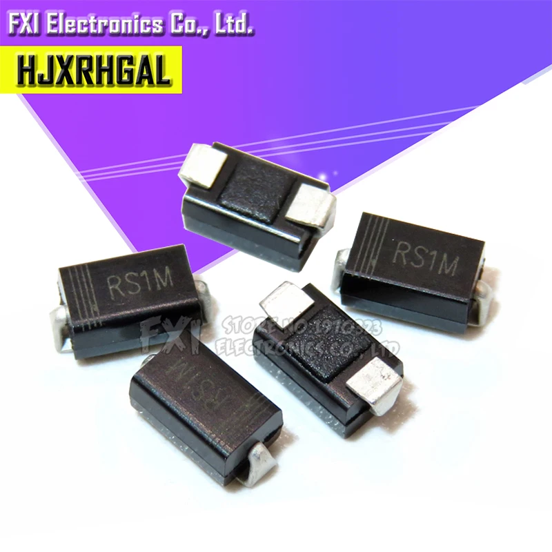 100 Uds RS1M DO-214AC FR107 SMD SMA recuperación rectificador nuevo original