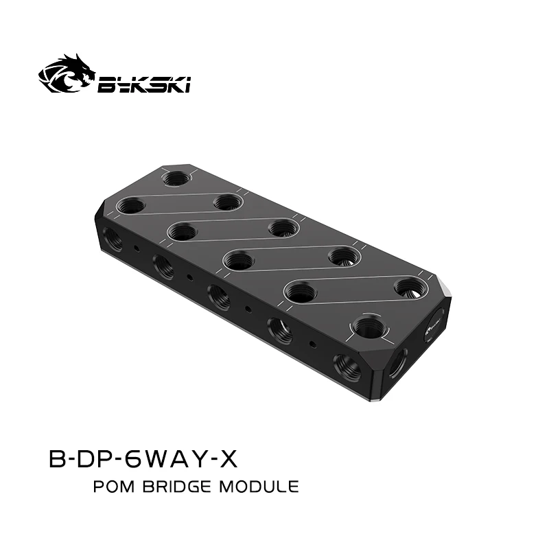 Bloque de terminales GPU Bykski para tarjeta gráfica de computadora, bloque de refrigeración por agua, adaptador de módulo de puente/conectores POM/B-DP-6WAY-X - imagen 2