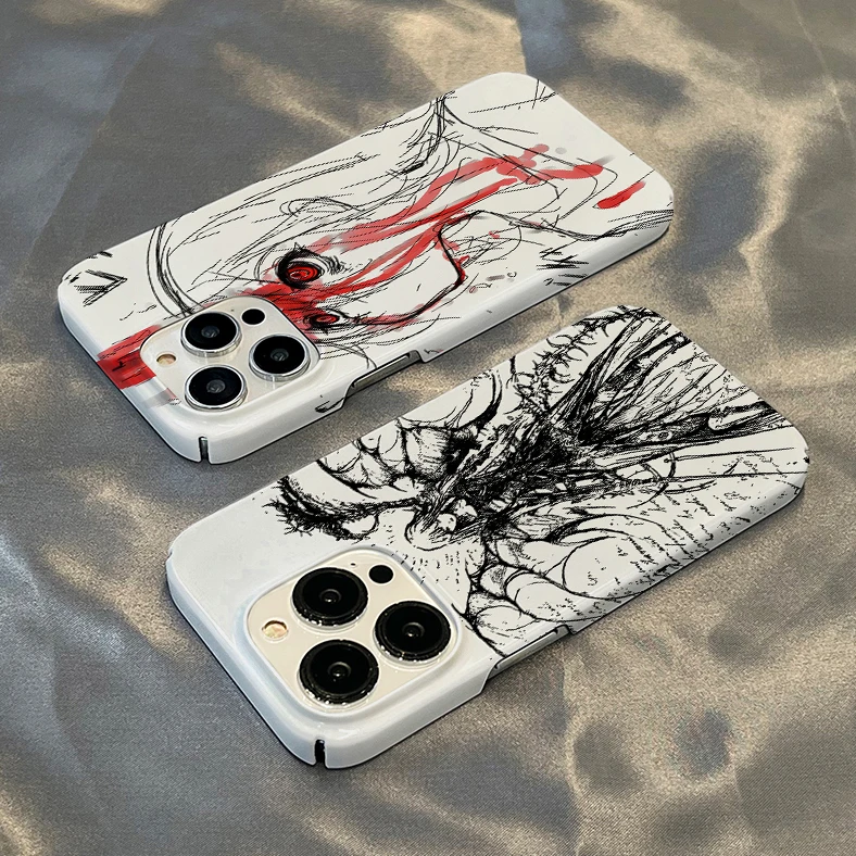 Funda de teléfono de lujo con sacrificio de sangre, ángel negro, demonio de la muerte, para iPhone 16 15 14 13 12 11 Pro Max X XR XSMax 6 7 8 Plus, funda brillante