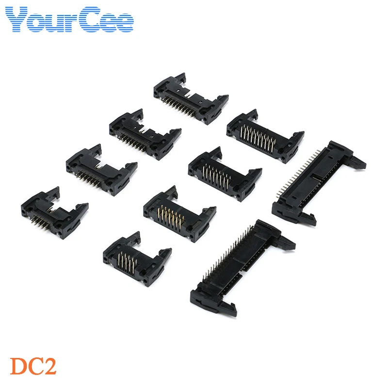10 Uds DC3 DC2 JTAG Socket ISP conector de 2,54 MM doble fila recta/pin curvo 6P 8P 10P/10PL 14P/14PL 16P/16PL 20P/20PL 26P/26PL - imagen 2