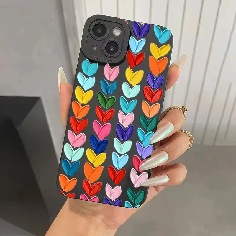 Funda de teléfono con diseño de amor y pintura al óleo para Samsung Galaxy S25 Ultra S24 S23 S22 S21 Plus S20FE A55 A54 A35 A15, funda suave de silicona - imagen 2