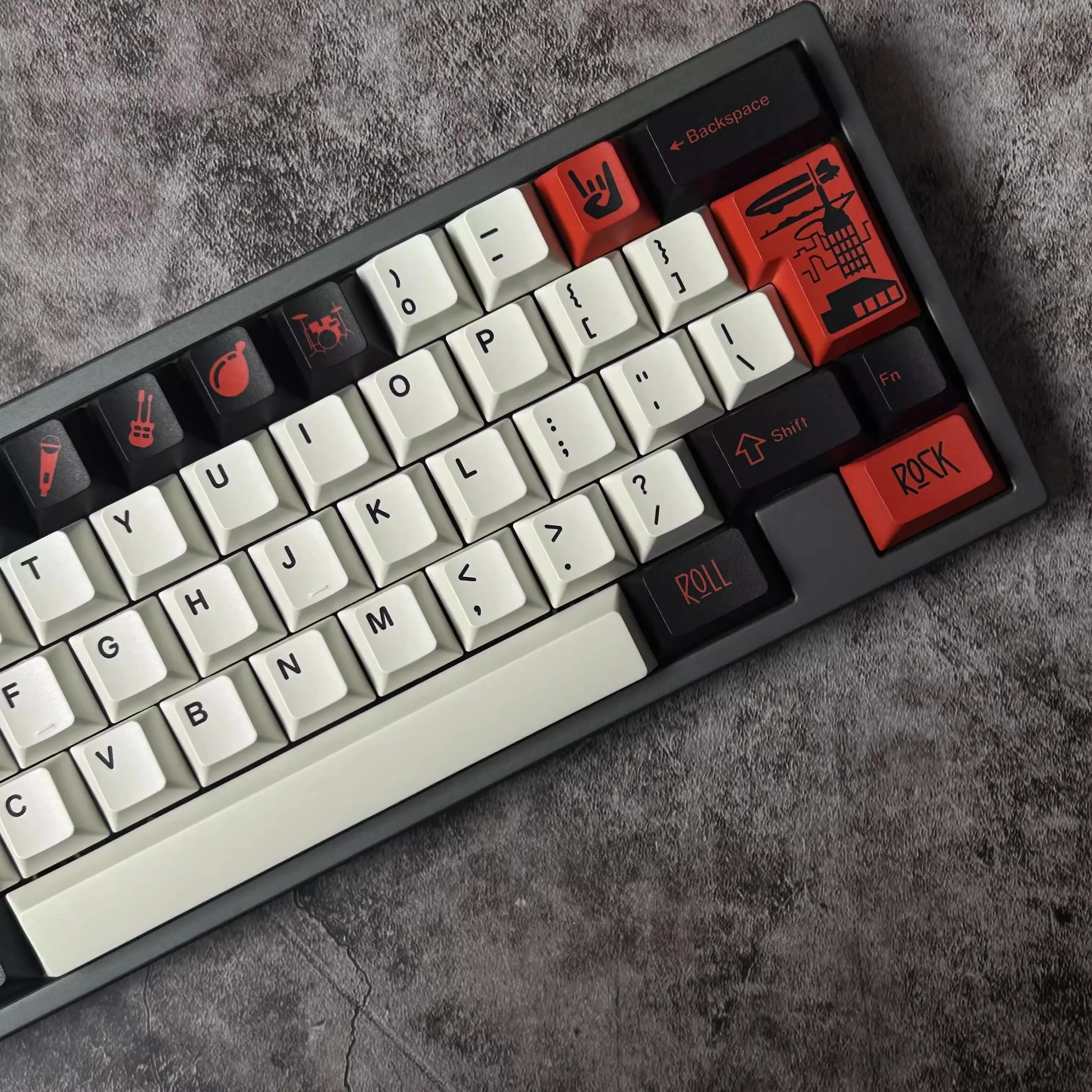 1 Juego de teclas GMK Led Zep, subteclas de tinte PBT, perfil de cereza, teclas a prueba de luz para Alice Wooting, barra espaciadora doble B dividida 7U - imagen 5