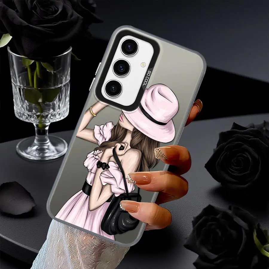 Funda trasera de teléfono para Samsung Galaxy A36 A33 A34 A26 A25 A73 A22 A52 A23 A53 A24 A32 mujer urbana de dibujos animados - imagen 5