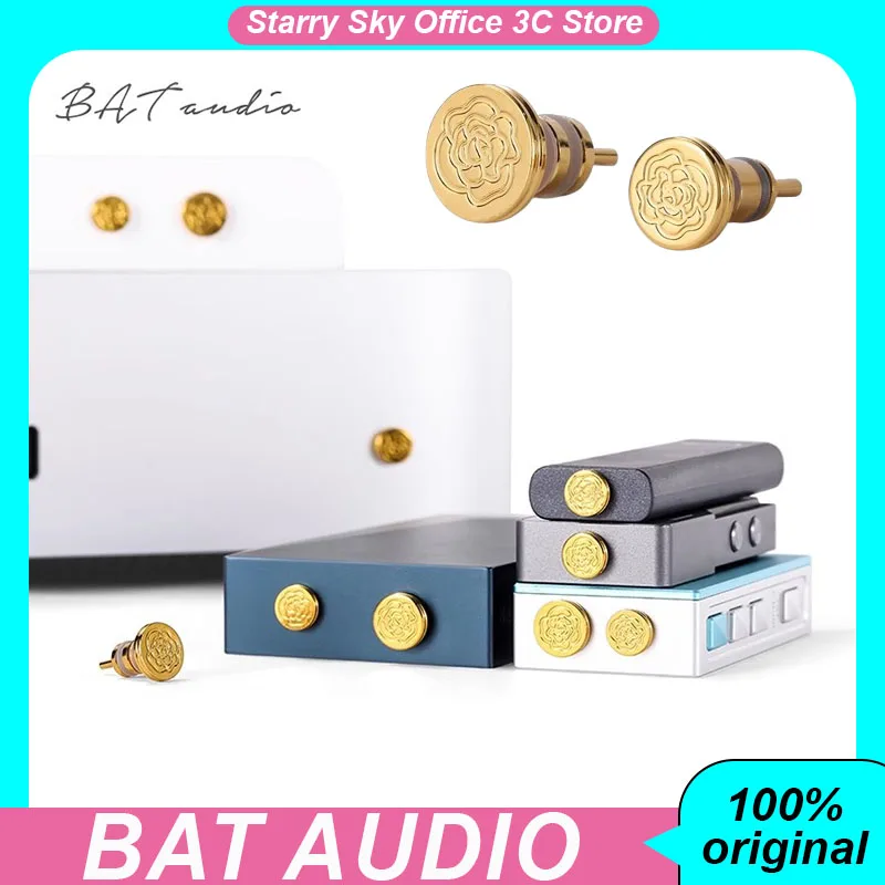 Tapón antipolvo con orificio para auriculares de Audio BAT, reproductor Hifi de cola pequeña, MAC, teléfono portátil, tapón antipolvo de 3,5mm y 4,4mm, tapón antipolvo de latón chapado en oro