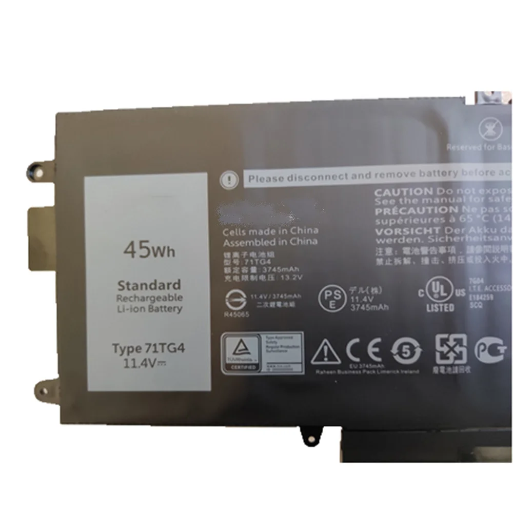 Batería de 11,4 V 45wh 71TG4 7,6 V 60wh K5XWW para portátil DELL CFX97 X49C1 J0PGR 51KD7 725KY LATITUDE 5289 7390 7389 N18GG 5285 - imagen 5