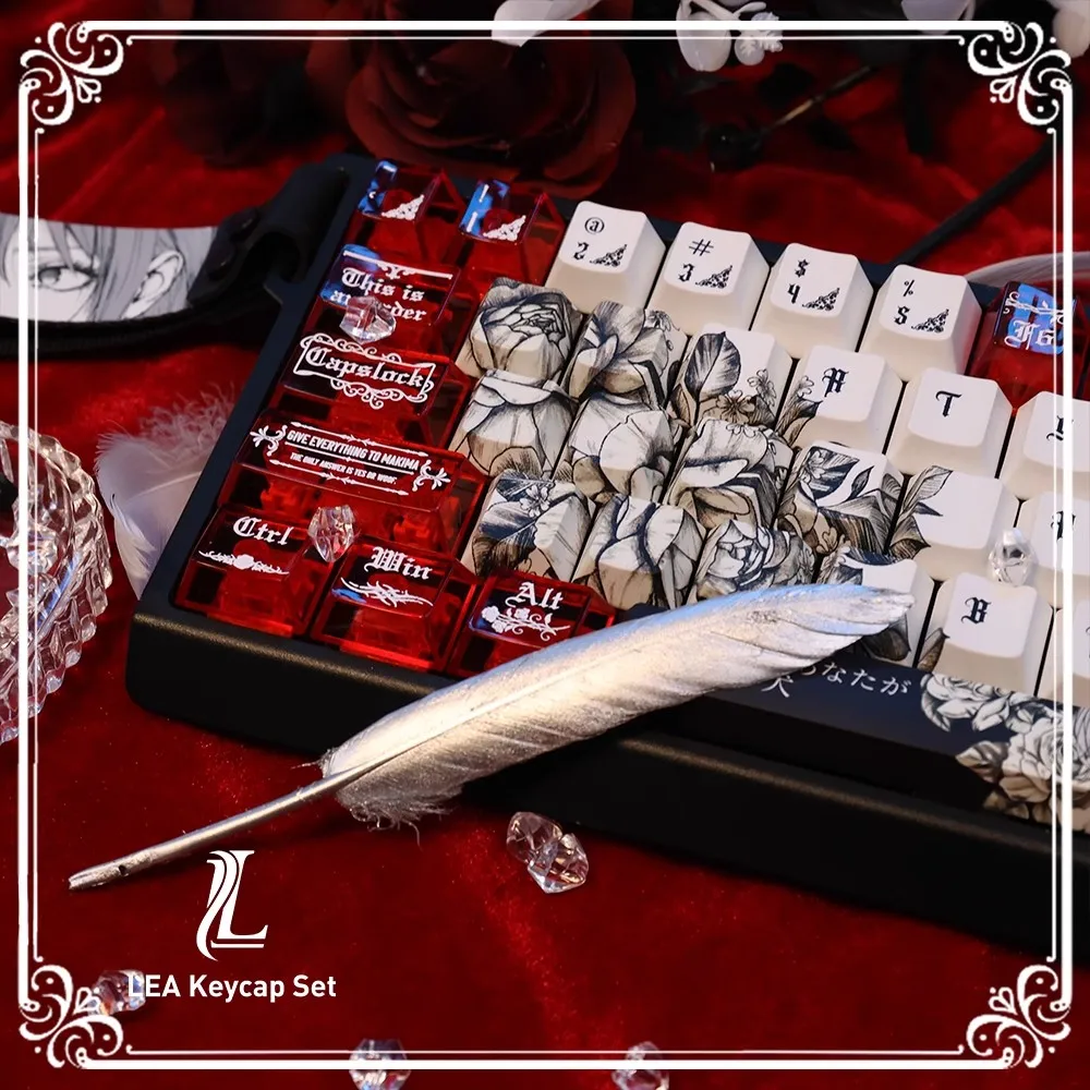 Nuevo juego de teclas de Anime con tema Makima, tapas de teclado de PC PBT, teclas de perfil de cereza personalizadas para accesorios de teclado mecánico - imagen 3