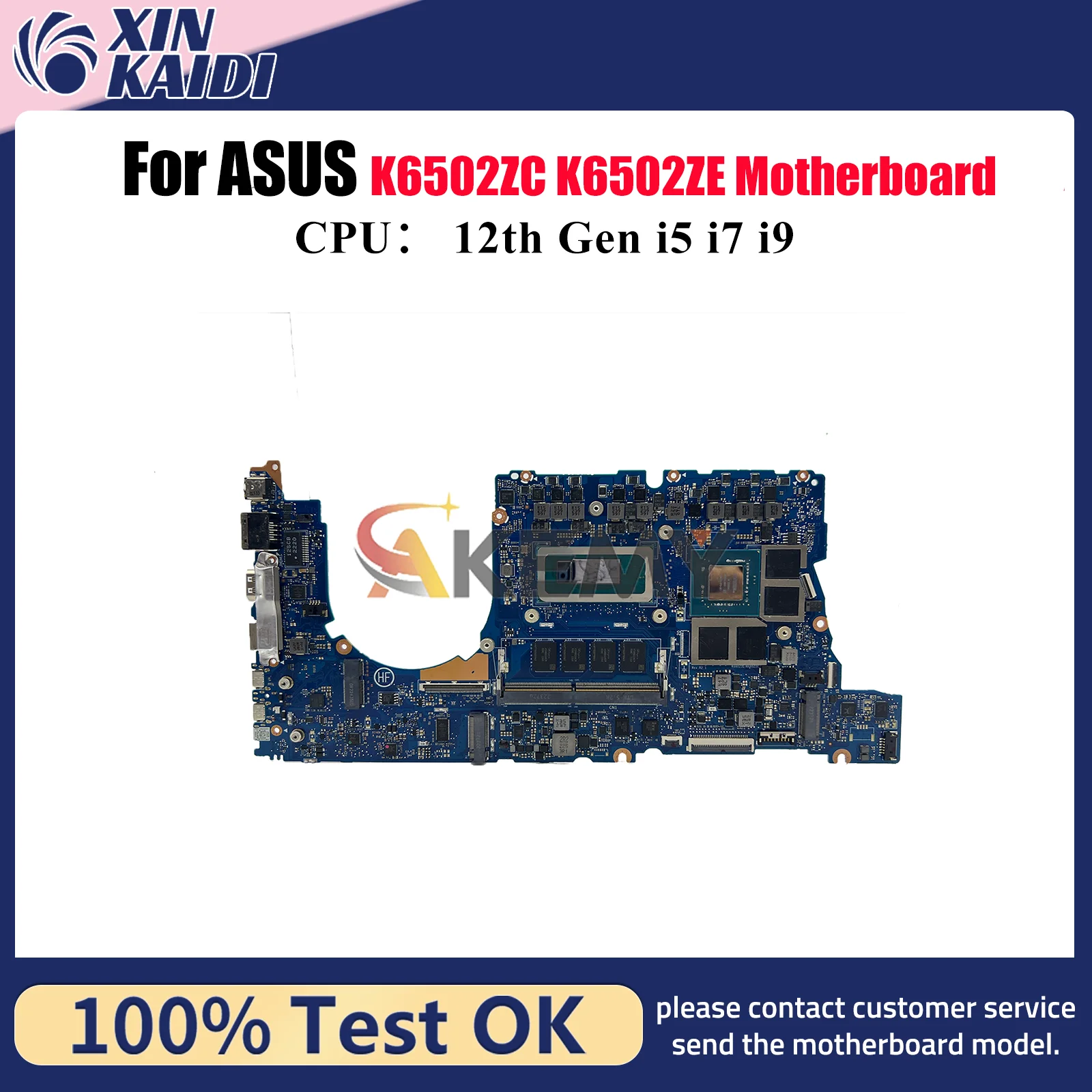 Placa base para ordenador portátil K6502ZC para ASUS TUF Gaming K6502ZE K6502Z K6502ZC con CPU i5 i7 i9 de 12. a generación, pruebas de 100%, envío rápido