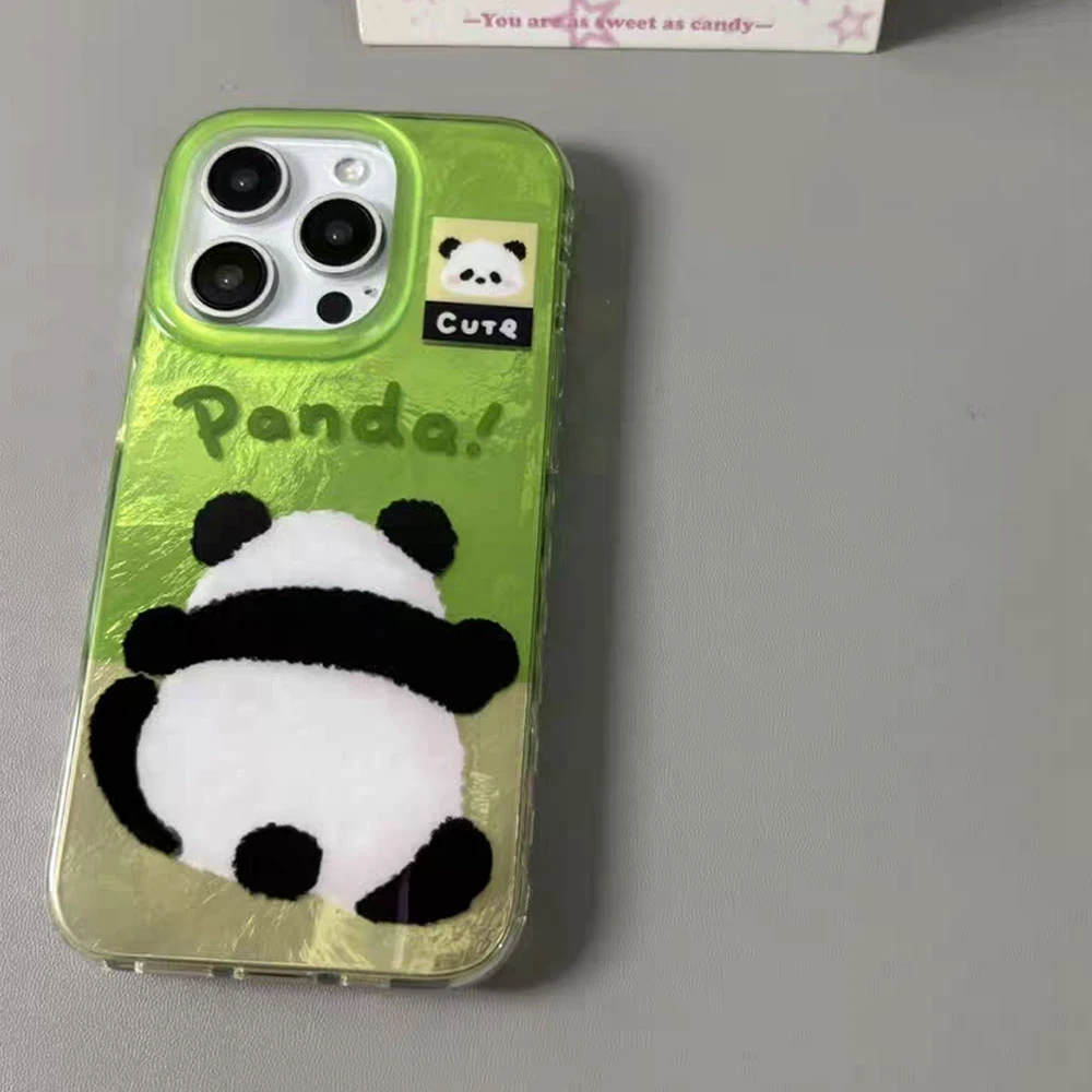 Funda de teléfono con patrón de vórtice degradado Trippy Panda para iPhone 17 16 15 14 13 12 Pro Max 7 8 Plus 11 16e X XS XR SE cubierta a prueba de golpes - imagen 5