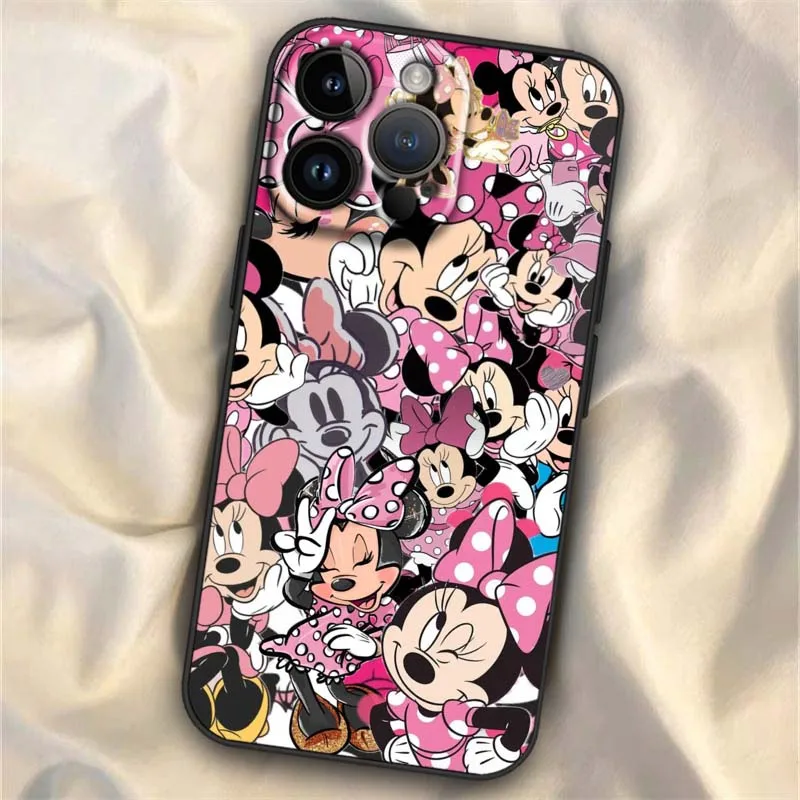 Dreamy Minnie para Apple iPhone 16E 16 15 14 13 12 11 XS X Mini Plus Pro Max funda de teléfono negra - imagen 4