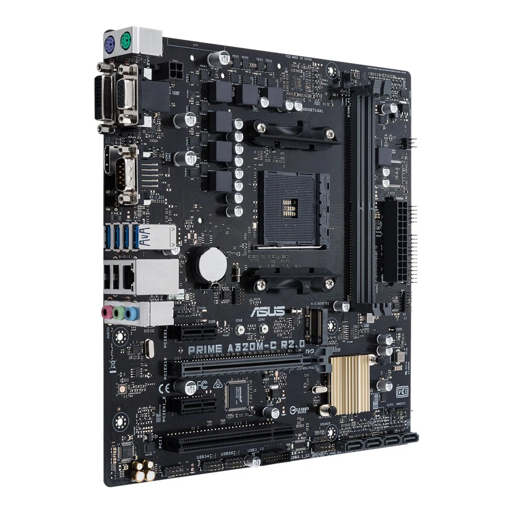 Placa base ASUS PRIME A320M-C R2.0 compatible con Ryzen 5 2600X 3600 5600G 5600X3D CPU DDR4 3200MHz AMD A320 M.2 NVME AM4 - imagen 2