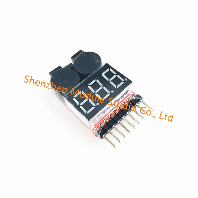 1 Uds 2 en 1 1-8S Lipo/Li-ion/Fe probador de voltaje de batería zumbador de bajo voltaje comprobador de alarma para vehículos y juguetes de Control remoto
