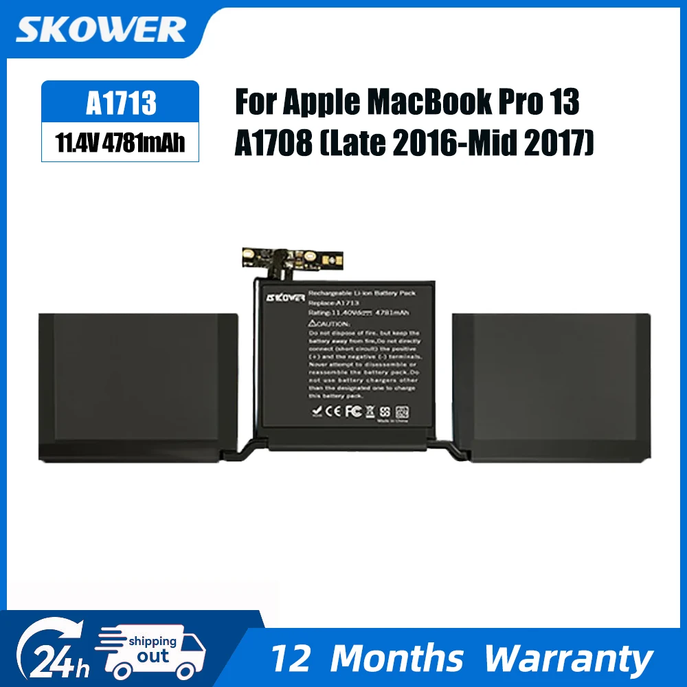 SKOWER A1713 Batería para portátil para Apple MacBook 13 "A1708 (se más de 2016 mediados de 2017) A2159 (2019) A2289 (2020) A2338 (2020 2022) - imagen 2