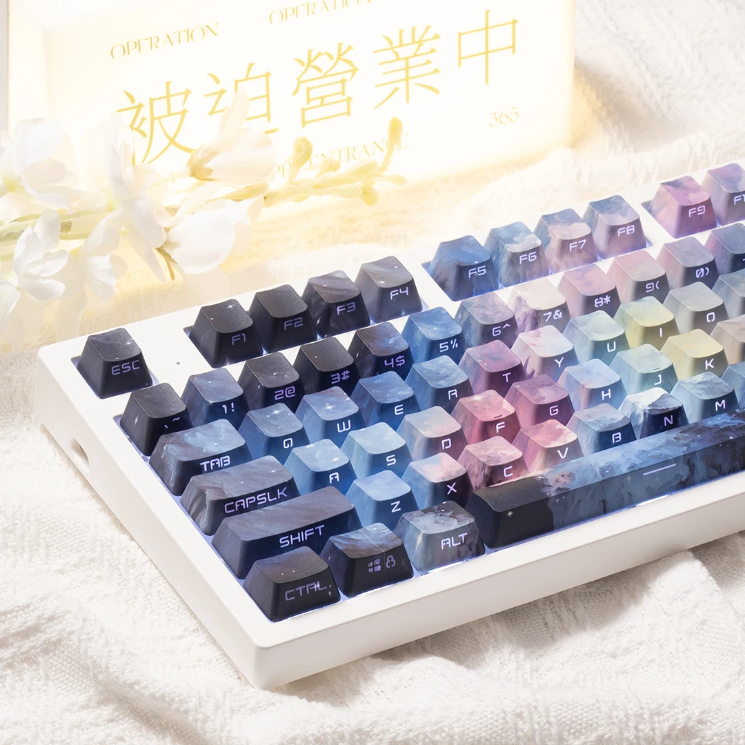 134 teclas JKDK coloridas nebulosa Keycaps OEM perfil lateral transparente Keycap retroiluminado PBT teclas para teclas de teclado mecánico MX - imagen 2