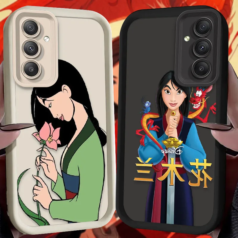 Funda blanda de dibujos animados de Disney Mulan para Samsung Galaxy A35 A55 A15 A25 A16 A06 A05S A24 A13 A23 A12 A22 A32 A52 A71 A51 4G