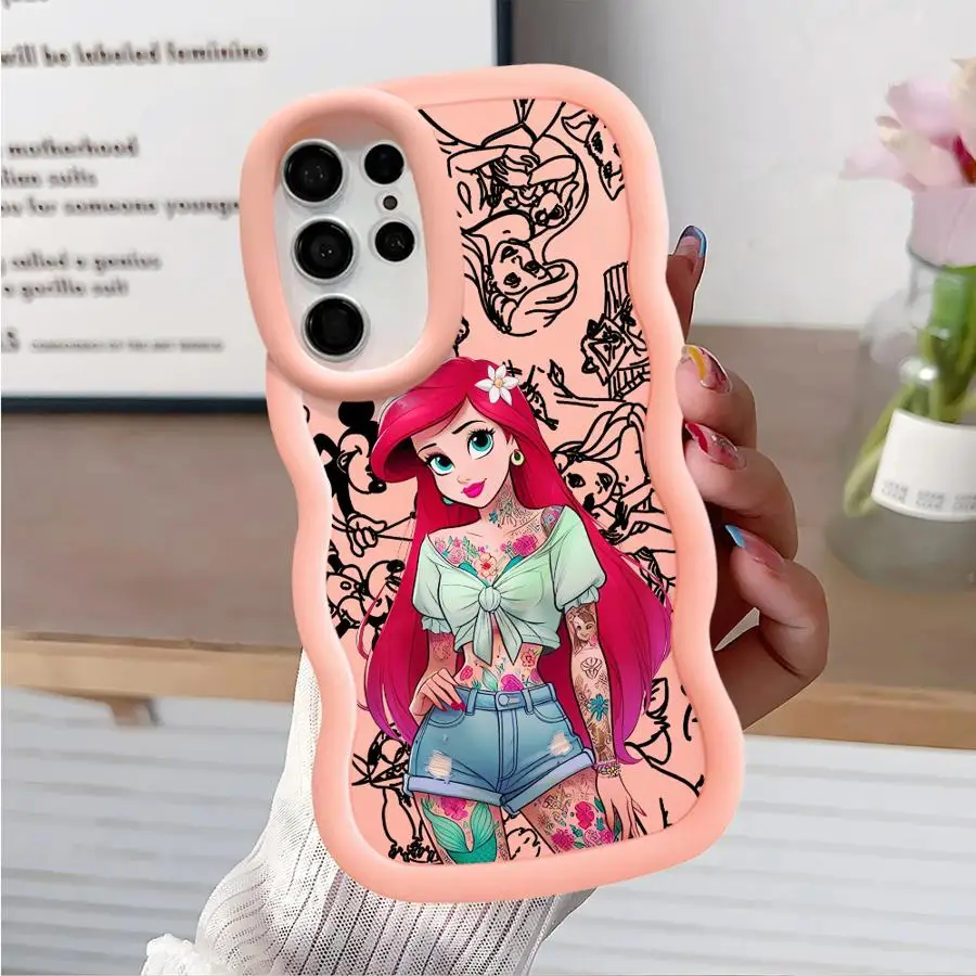 Funda de princesa Ariel con tatuaje de Disney para Samsung Galaxy S24 S22 Ultra S25 S23 Plus S20 S21 FE, funda suave para teléfono - imagen 3