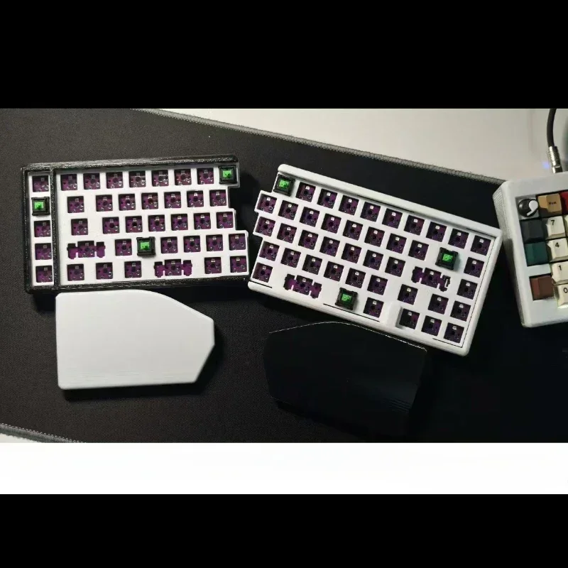 Scorpio-Teclado mecánico dividido de 68 teclas, ergonómico, retroiluminado RGB, intercambiable en caliente, Vial personalizado, Kit de teclado dividido monomodo con cable - imagen 5