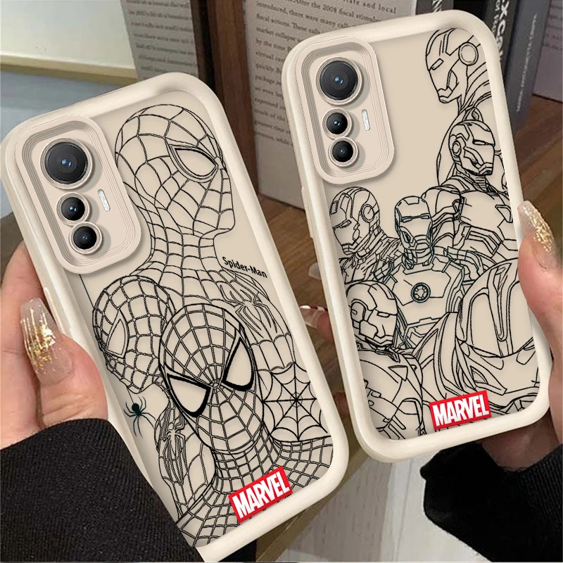 Funda Hero Iron Spider Man para Xiaomi Poco X7 X6 X5 X3 NFC F7 F6 F5 F3 M7 M6 Pro 4G 5G Mi 12 11 Lite NE 5G 13T 12T 11T 14T Pro