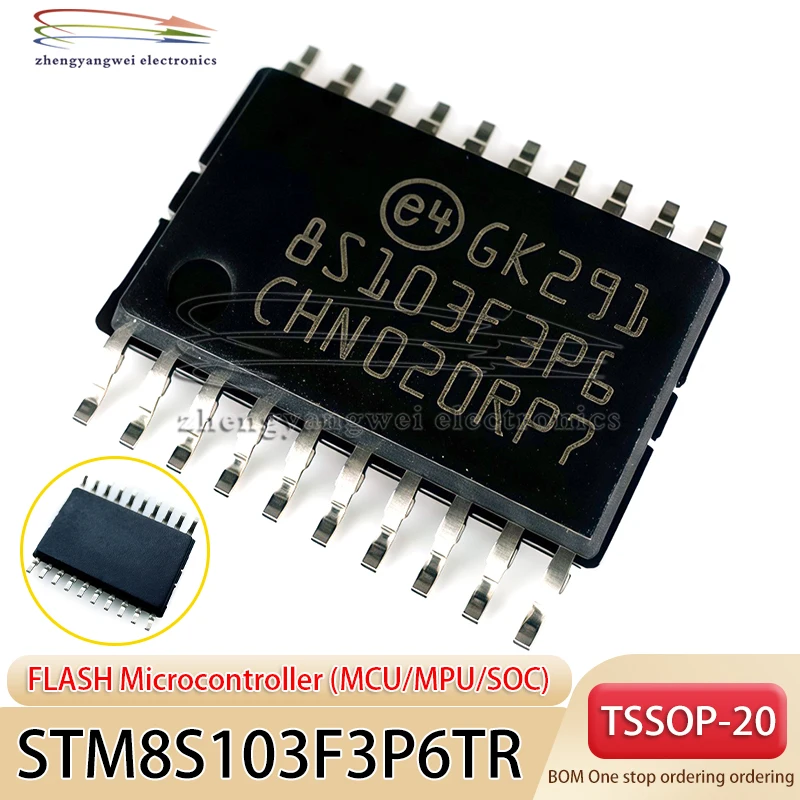 2 uds STM8S103F3P6TR TSSOP-20 código 8S143F3P6 16MHz/8KB flash/8-bit microcontrolador MCU - imagen 2