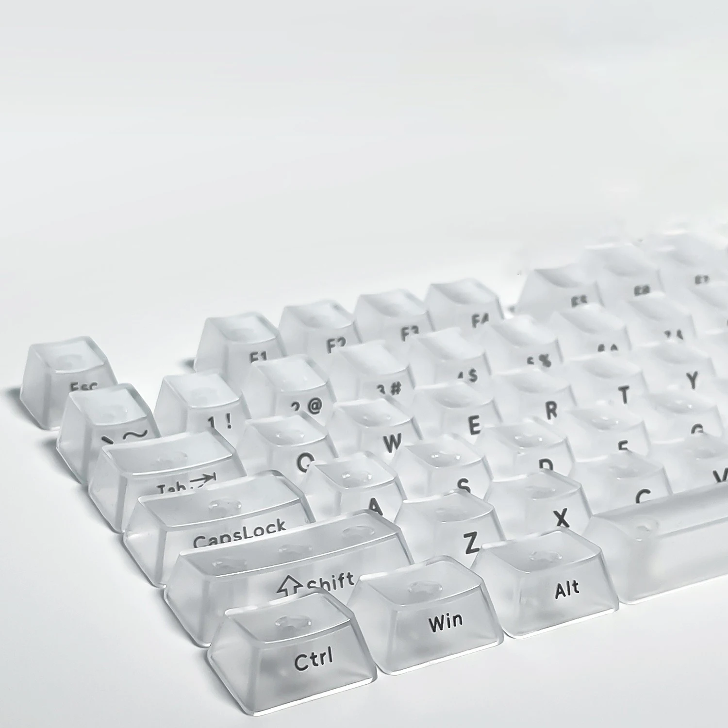 Teclas transparentes esmeriladas brumosas de perfil OEM, teclas RGB retroiluminadas con tallado lateral para teclado mecánico de jugador, tapa de tecla ISO Enter PC - imagen 4