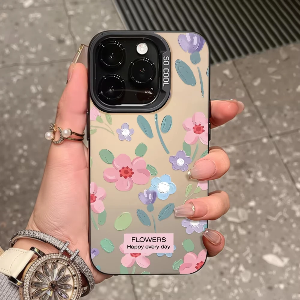 Funda de teléfono con patrones de flores coloridas para iPhone 17 Pro Max 16 15 14 13 12 11 XR XS 16 Plus 16E 17 cubierta dura a prueba de golpes de aire - imagen 4