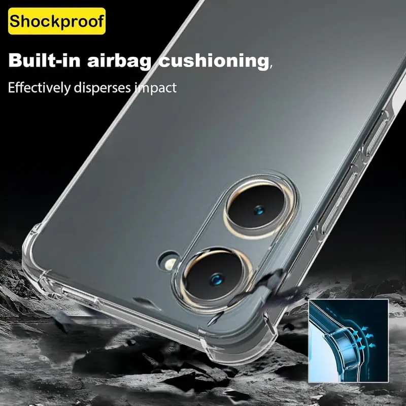 Funda de TPU a prueba de golpes con Airbag para VIVO Y03 Y18 Y18e Y28 Y28S Y38 5G Y17S Y27 Y27S Y02 Y77 funda protectora transparente Capa Fundas Coque - imagen 4