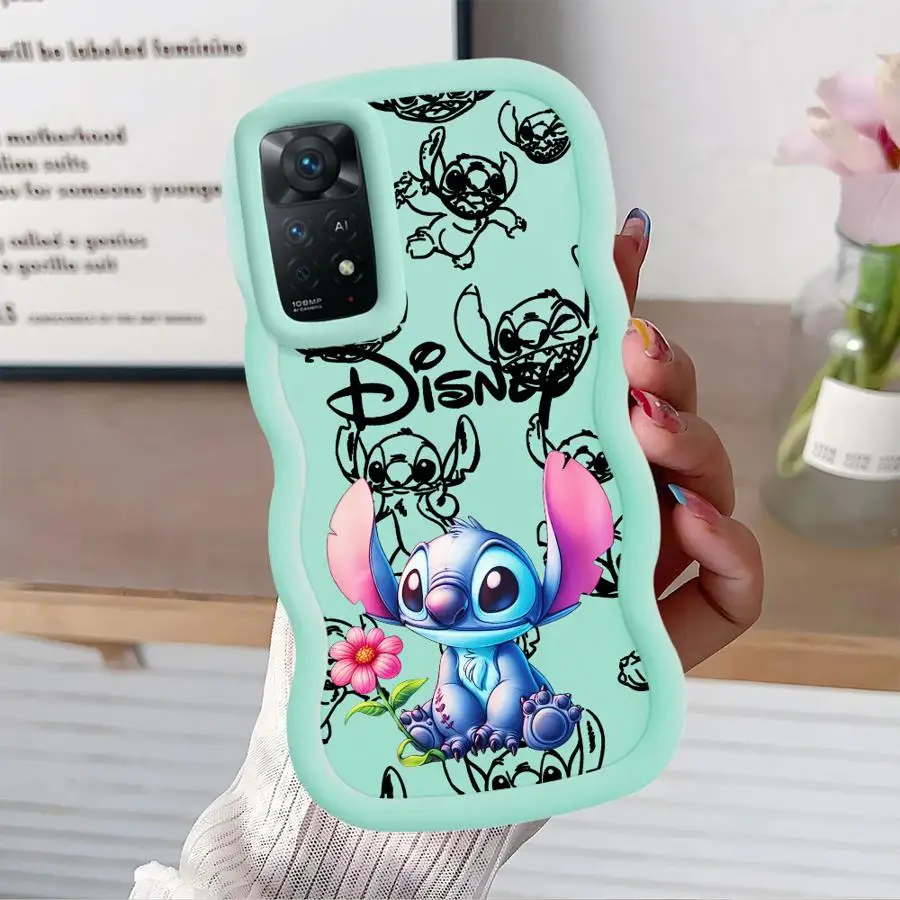 Funda de teléfono suave y bonita de Disney Stitch para Xiaomi Redmi Note 9 8 10 14 Pro 11 13 Pro Plus 10S 9S 12 - imagen 3