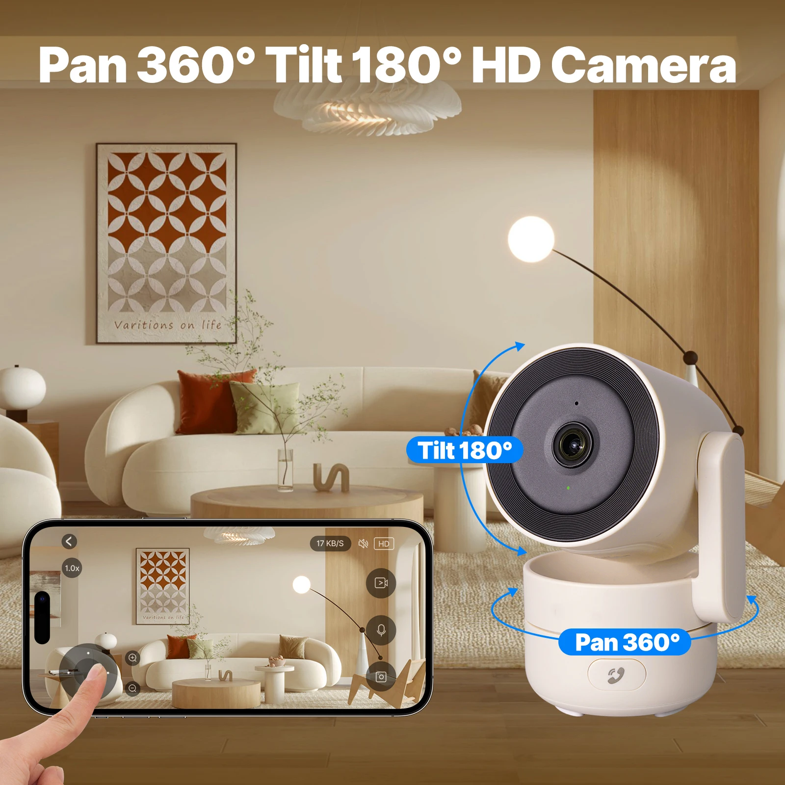 Cámara de seguridad inteligente para el hogar, WiFi, 4MP, HD, visión nocturna interior, detección de sonido de movimiento, Monitor de patrulla panorámica para Tuya Smart Life - imagen 4