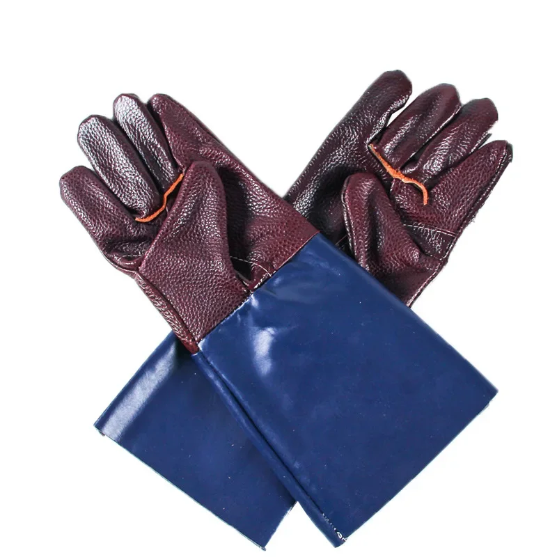 Guantes de trabajo protectores de soldadura de cuero extendidos resistentes al desgaste suave - imagen 4
