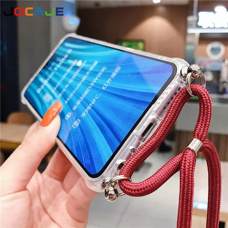 Funda transparente con cordón cruzado para Xiaomi Redmi Note 12 Pro Plus 12s 11 13 Pro 4G, funda de silicona TPU suave transparente a prueba de golpes - imagen 3