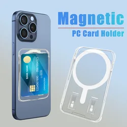 Tarjetero transparente para Magsafe para iPhone 17 16 13 15 14 12 Pro Max Air Plus, funda dura para teléfono resistente a los arañazos