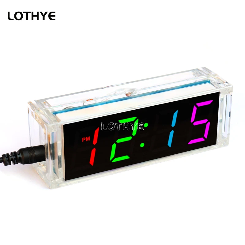 Reloj de tubo Digital Led multifunción, Kit electrónico de bricolaje, 51 microcontroladores, alarma Multicolor, pantalla de semana, Kit de soldadura divertido - imagen 5