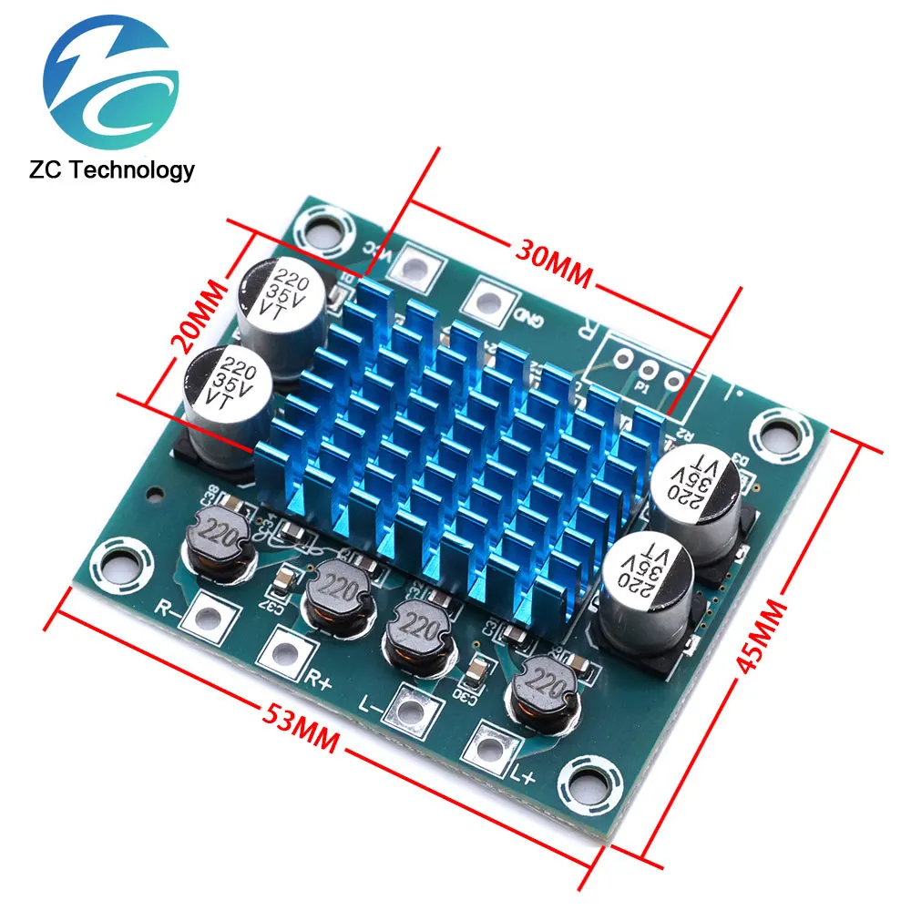 Placa amplificadora de potencia de Audio estéreo Digital TPA3110, XH-A232, 30W + 30W, 2,0 canales, DC 8-26V, 3A, para Arduino - imagen 4