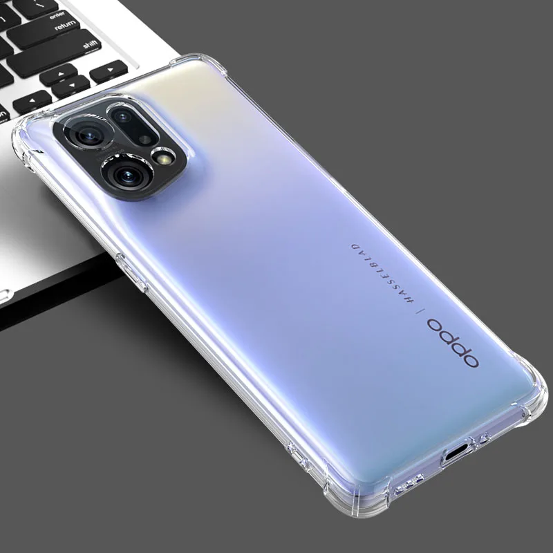 Funda de teléfono con Airbag transparente Original para OPPO Find X5 Pro Lite OPPOFindX5Pro X5Lite 5G, funda transparente impermeable de silicona suave - imagen 2