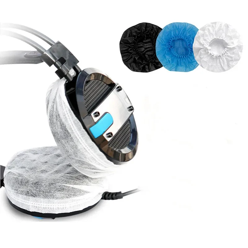 Almohadillas para los oídos, cubierta a prueba de polvo para auriculares, Internet café, auriculares, cojines desechables no tejidos, fundas protectoras, 50 Uds./25 pares - imagen 4