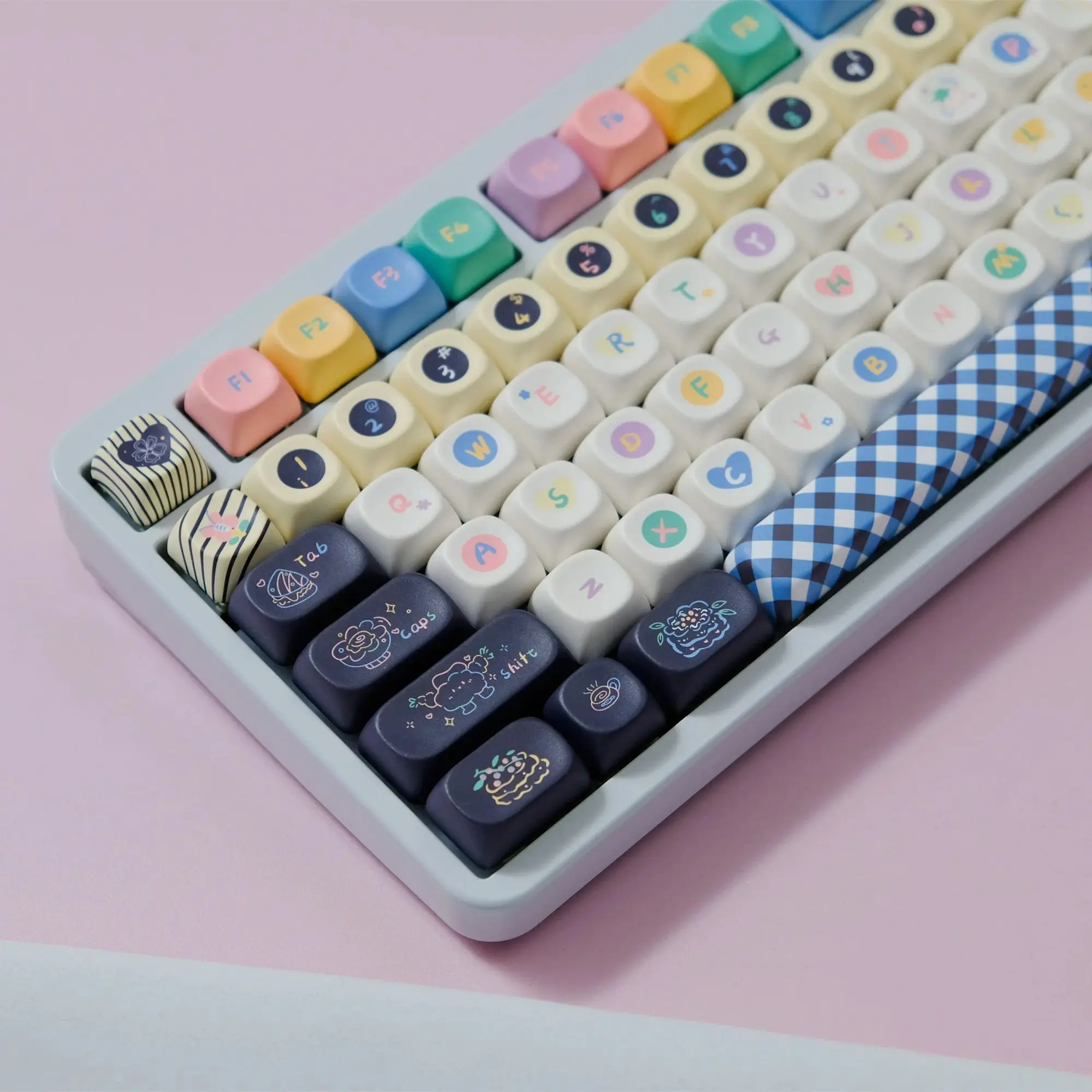 Juego de teclas de helado de queso, 126 teclas, Material PBT, perfil MOA para teclado mecánico MX Switch 61/64/68/75/84/87/96/98/104 - imagen 3