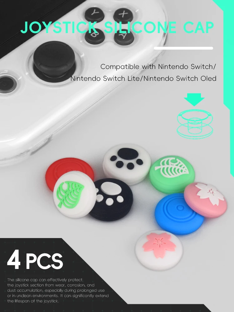 Cubierta de Joystick Data Frog para interruptor, cubierta de agarre para pulgar, protección para Joy Con, accesorios Oled - imagen 2