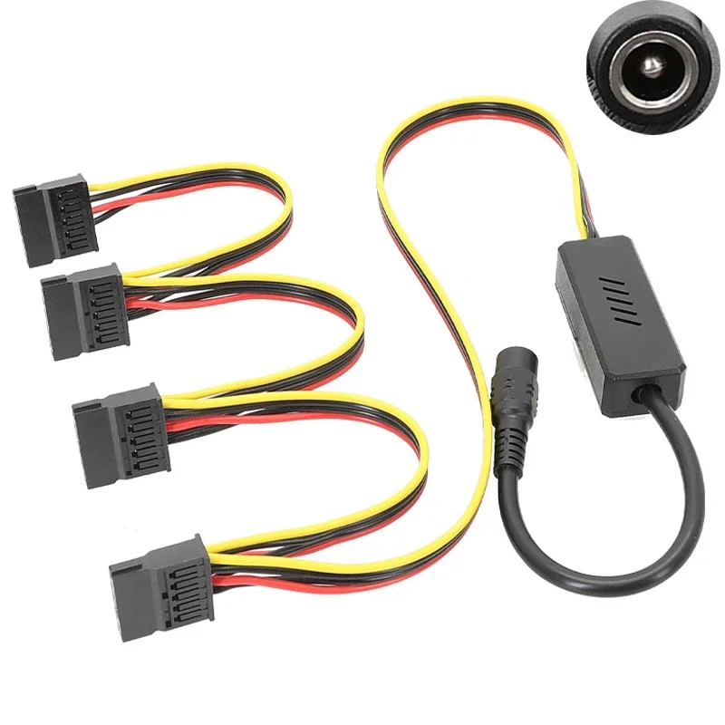 Adaptador DC 5525 a Sata Molex Cable de disco duro enchufe a 2 3 4 IDE 1x2x3x4xSATA Cable línea 12V a conector de conexión grande de 4 pines - imagen 5
