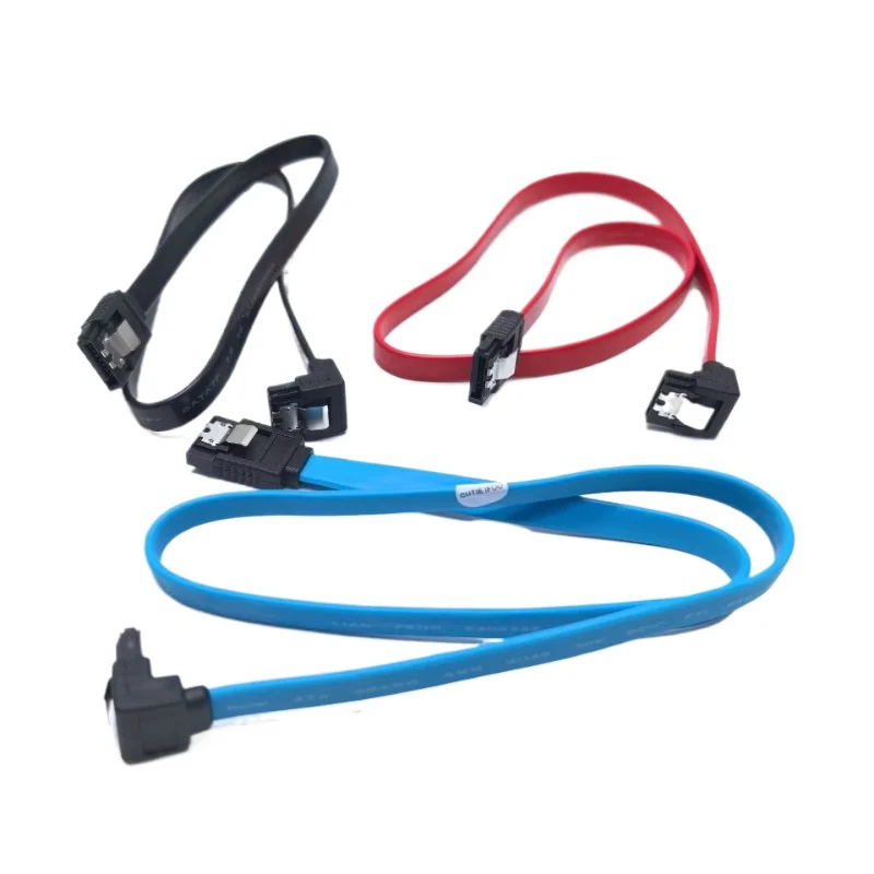 Cable de transferencia de datos SATA 3,0, Cable de extensión de puerto serie curvo de 90 grados para PC, disco duro HDD SSD, rojo/azul/negro