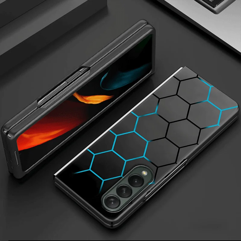 Funda con diseño de panal a la moda para Samsung Galaxy Z Fold6 Z Fold4 5G Z Fold3 Z Fold5 5G ZFold4, funda dura a prueba de golpes para PC - imagen 3